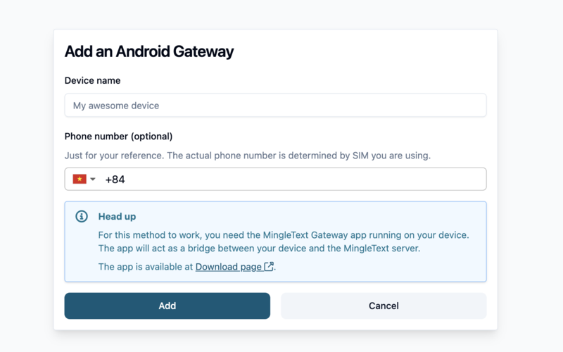 Android phone gateway